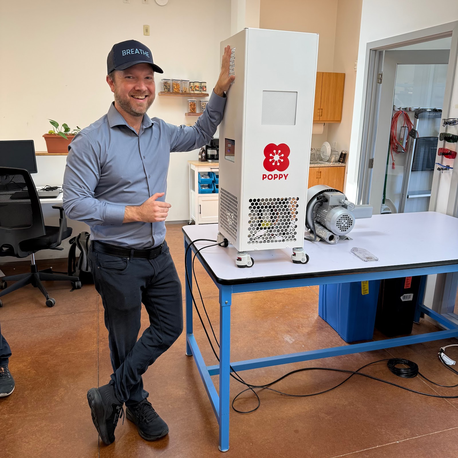 Frankie with biosensor